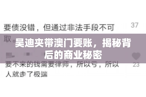 吴迪夹带澳门要账，揭秘背后的商业秘密
