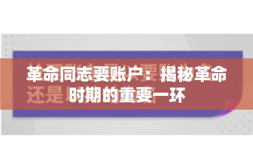 革命同志要账户：揭秘革命时期的重要一环