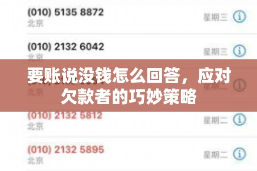 要账说没钱怎么回答，应对欠款者的巧妙策略